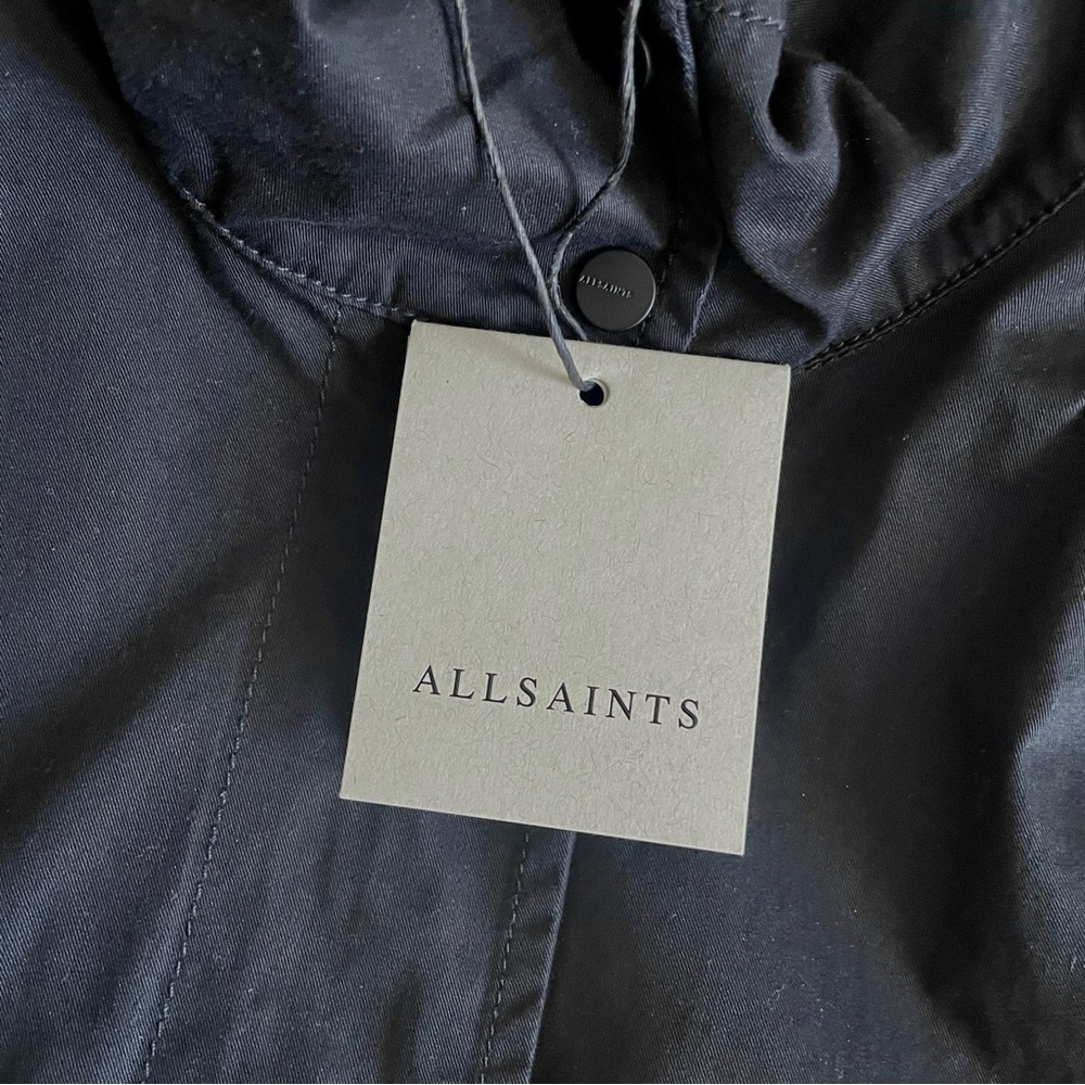 NWT AllSaints Black Utility Jacket Back Logo Graphic Print - Picture 12 of 13